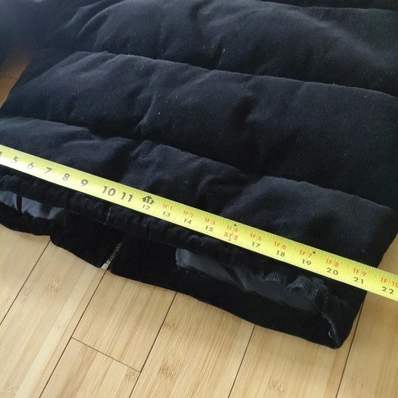 Levis Puffer Corduroy Jacket Vintage LARGE Black Cinch Waist Y2K Academia Preppy - Picture 12 of 12